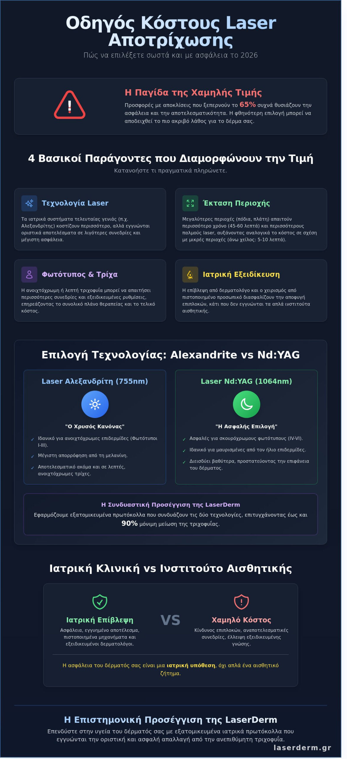 Laser Αποτρίχωση Τιμές Αθήνα: Ολοκληρωμένος Οδηγός Κόστους για το 2026 - Infographic