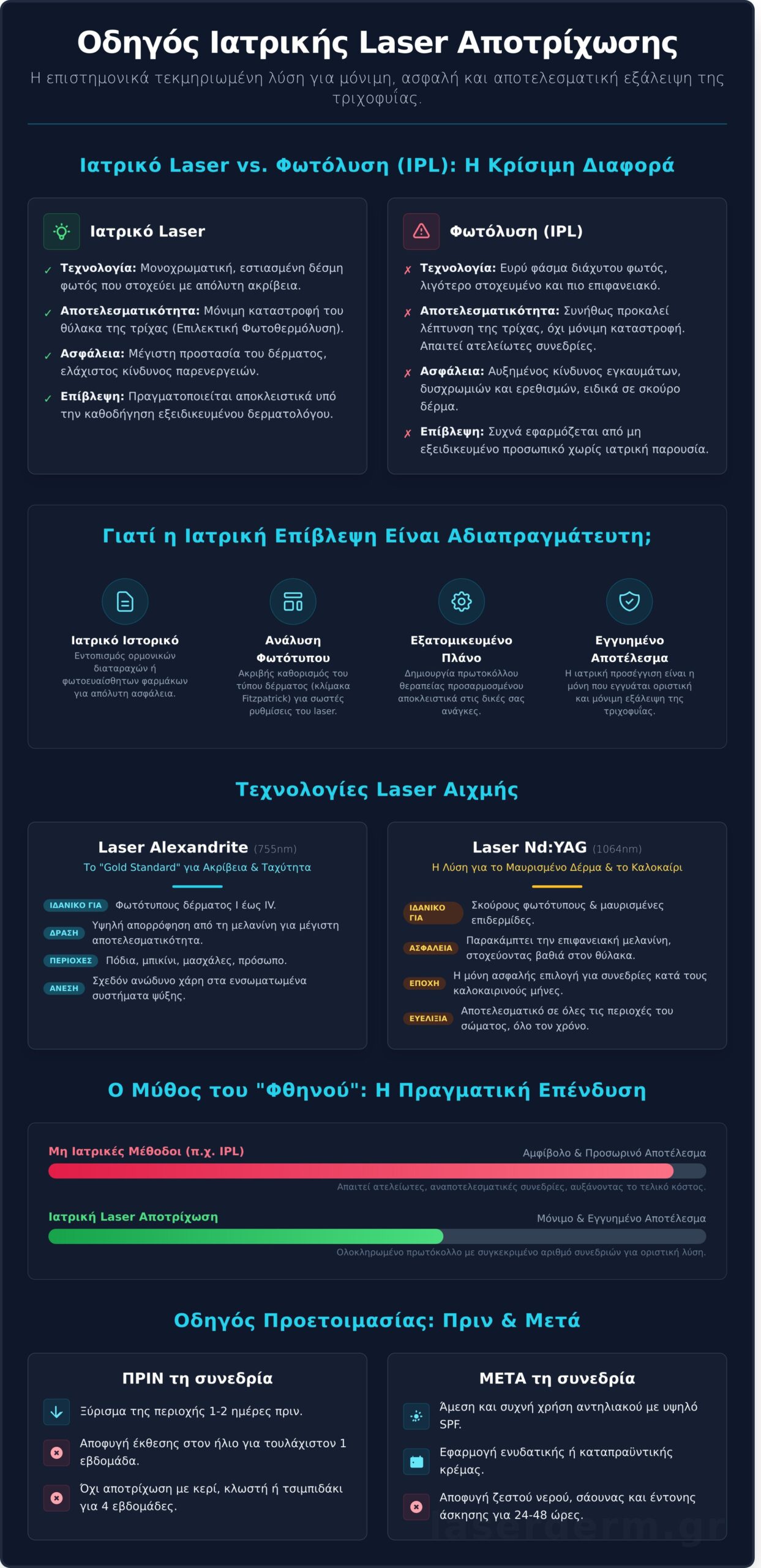 Laser Αποτρίχωση στο Χαϊδάρι: Ο Απόλυτος Ιατρικός Οδηγός για Μόνιμο Αποτέλεσμα - Infographic