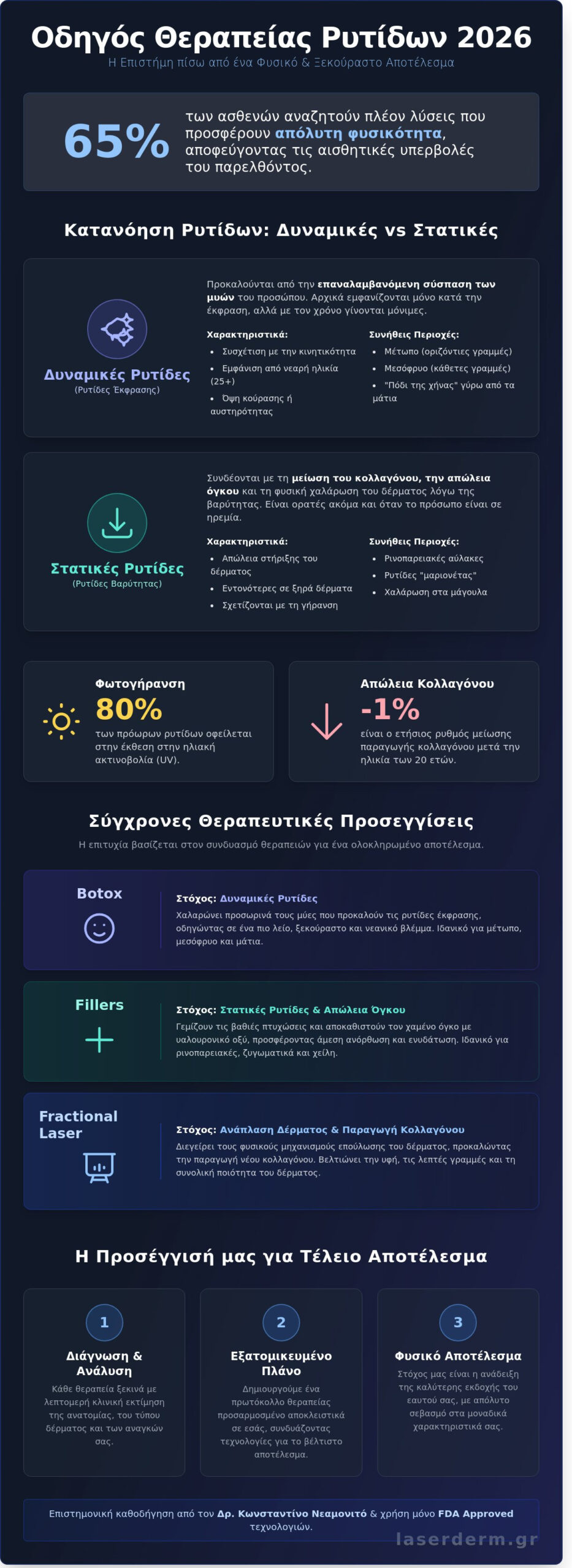 Θεραπεία Ρυτίδων: Ο Πλήρης Ιατρικός Οδηγός Αντιγήρανσης για το 2026 - Infographic