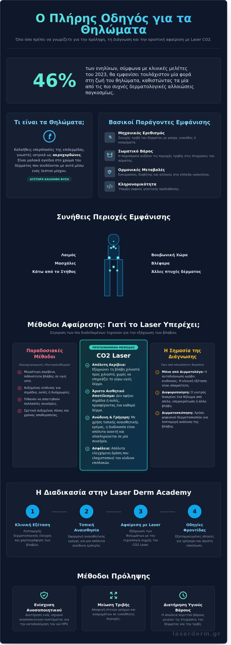 Θηλώματα: Ο Πλήρης Ιατρικός Οδηγός για Αίτια, Διάγνωση και Αφαίρεση με Laser - Infographic