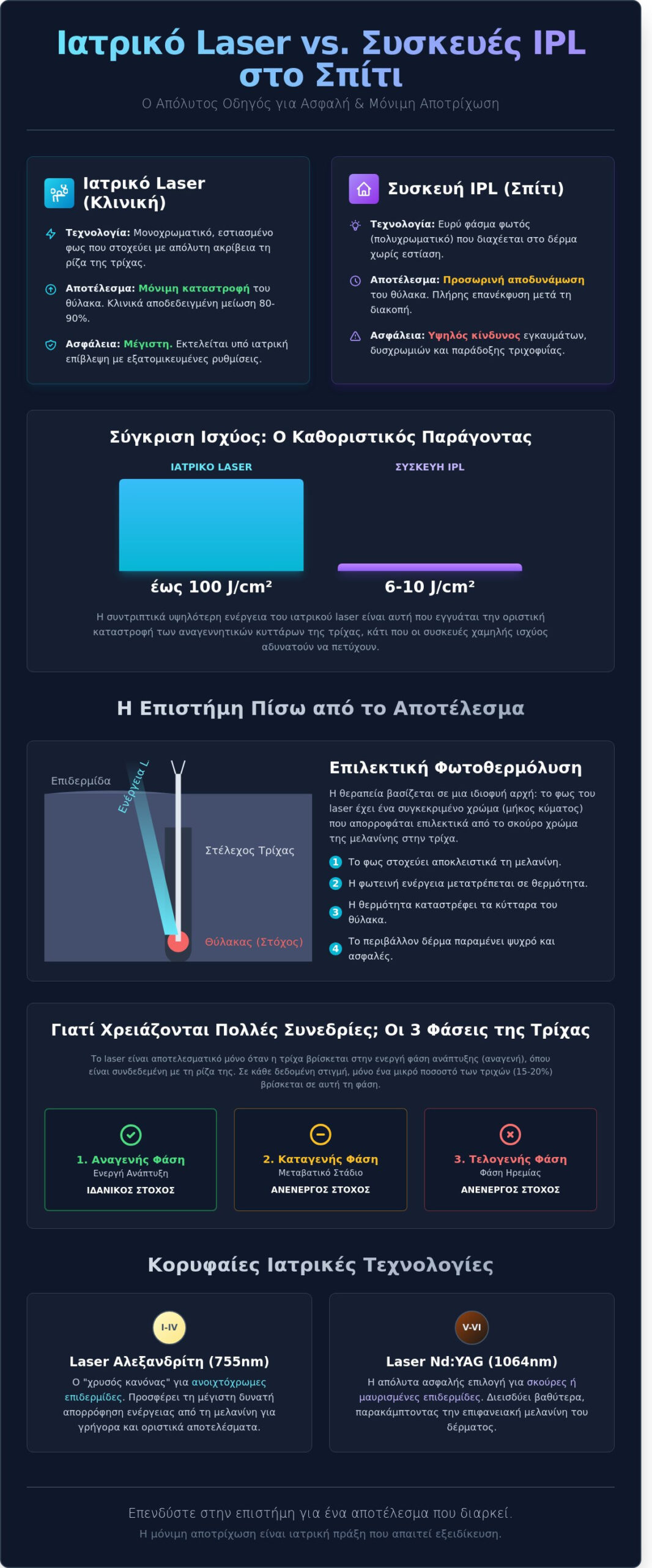 Μόνιμη Αποτρίχωση: Ο Πλήρης Επιστημονικός Οδηγός για Λείο Δέρμα το 2026 - Infographic