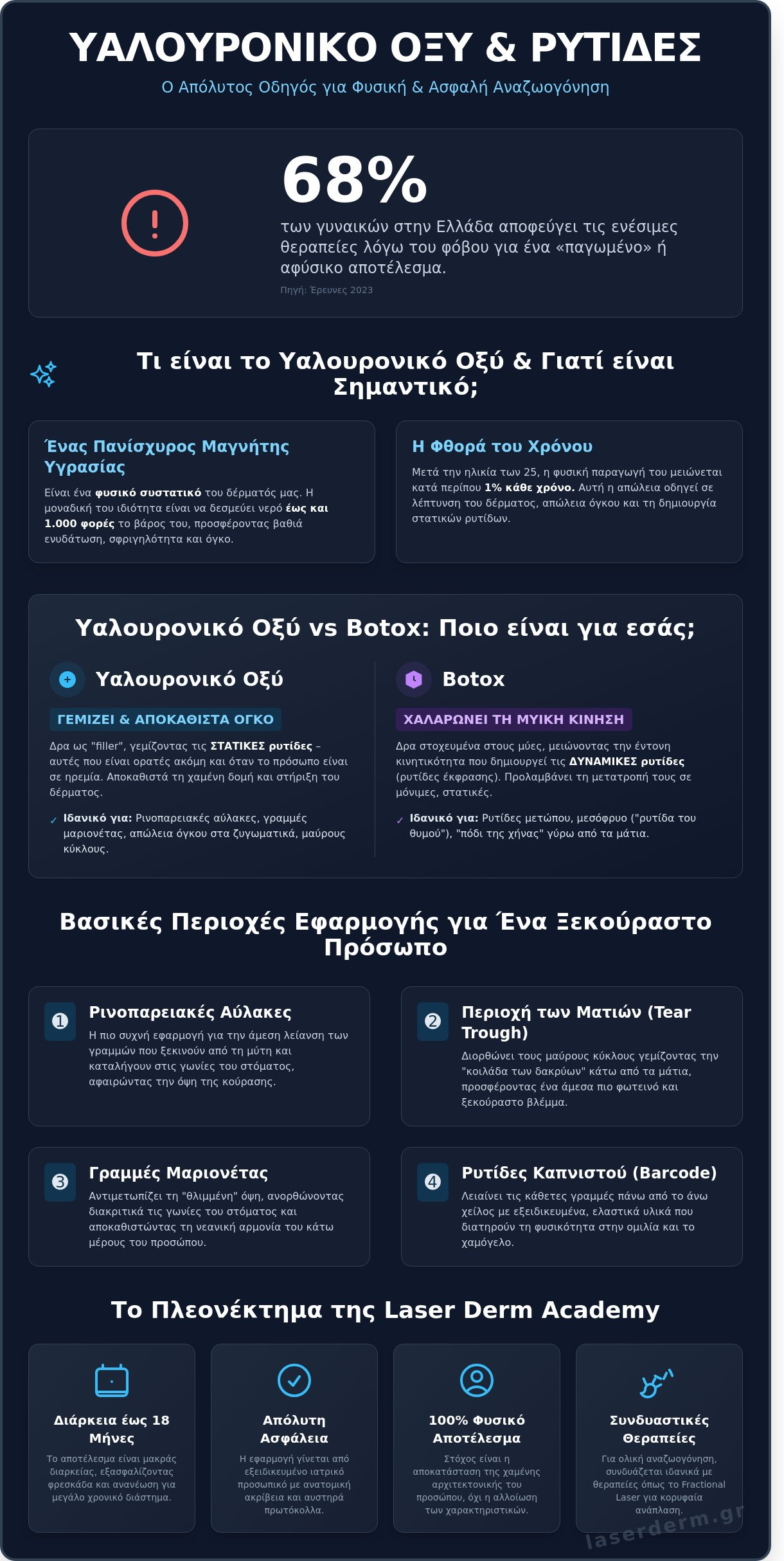 Υαλουρονικό Οξύ και Ρυτίδες: Ο Πλήρης Ιατρικός Οδηγός για Φυσικό Αποτέλεσμα - Infographic