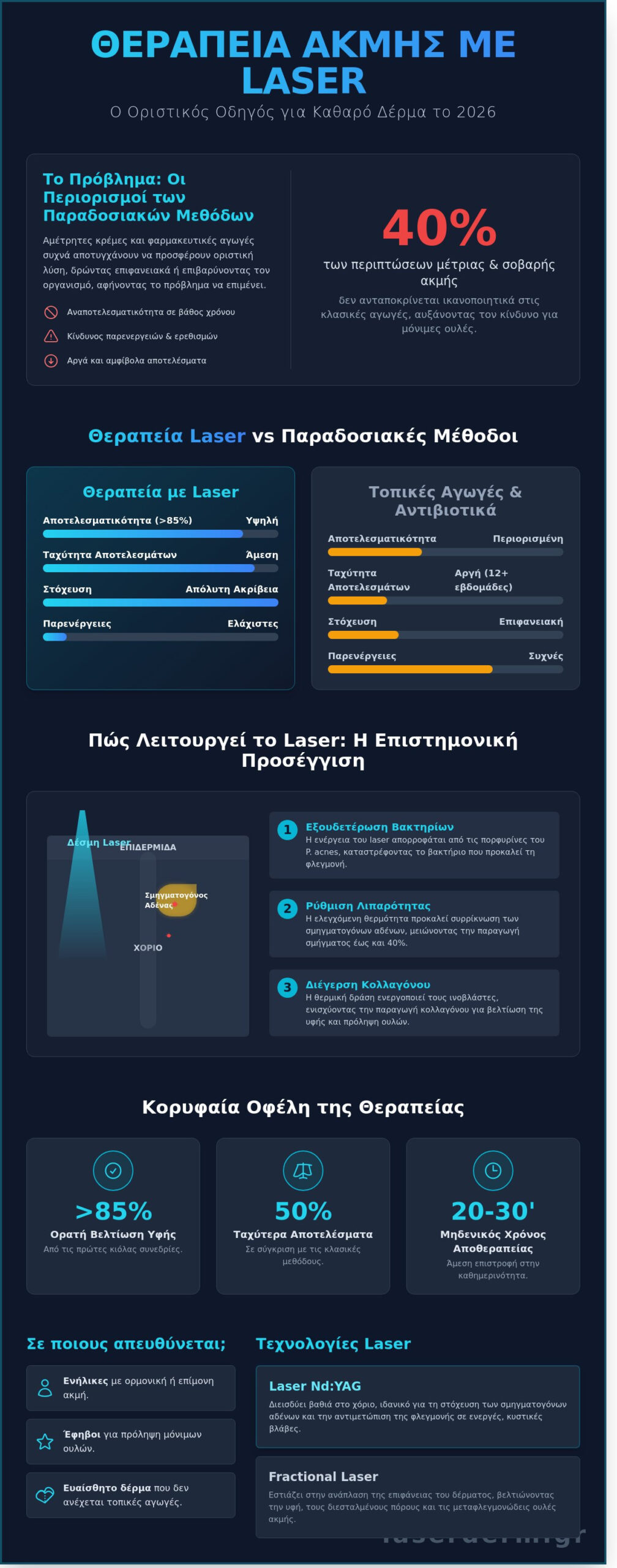 Θεραπεία Ακμής με Laser: Ο Πλήρης Ιατρικός Οδηγός για το 2026 - Infographic
