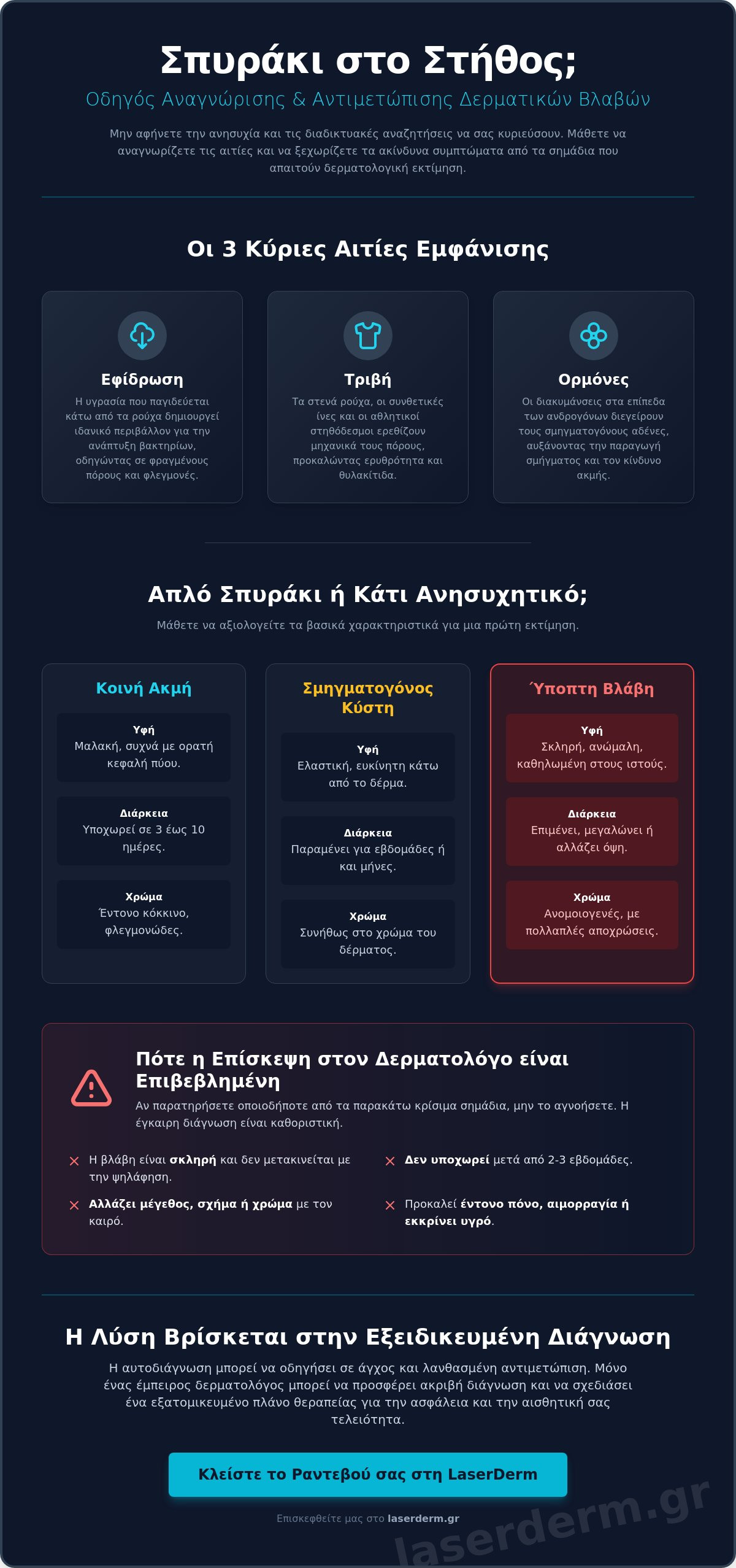 Σπυράκι στο στήθος: Πότε είναι ακμή και πότε κάτι πιο σοβαρό; (Φωτογραφίες & Οδηγός) - Infographic